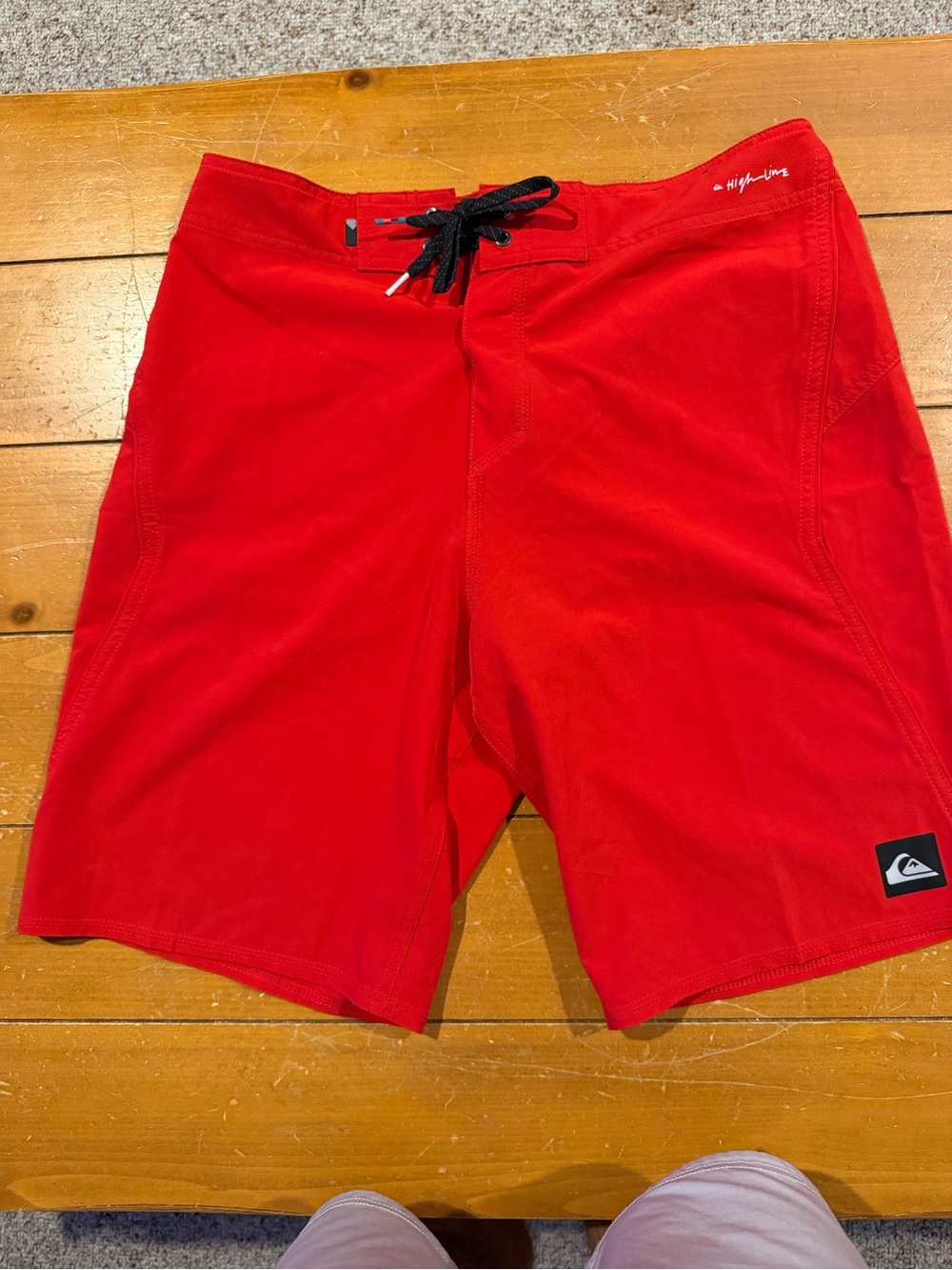 Quiksilver Men's Red Boardshorts with Black Drawcord